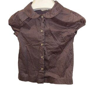 olive juice dusty lavender cotton polka dot peter pan collar shirt top 5…